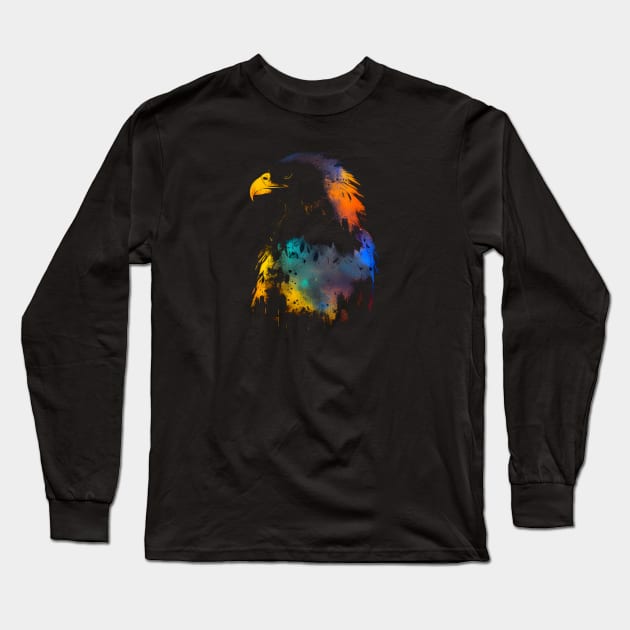 Colorful Eagle's Head #3 Long Sleeve T-Shirt by Butterfly Venom